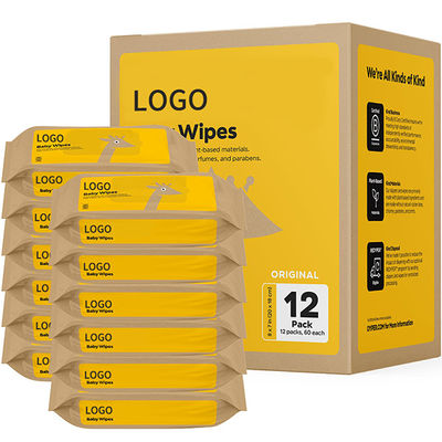 100% бамбуковые волокна Мокрые салфетки для новорожденных Гипоаллергенные Мокрые салфетки без пластика